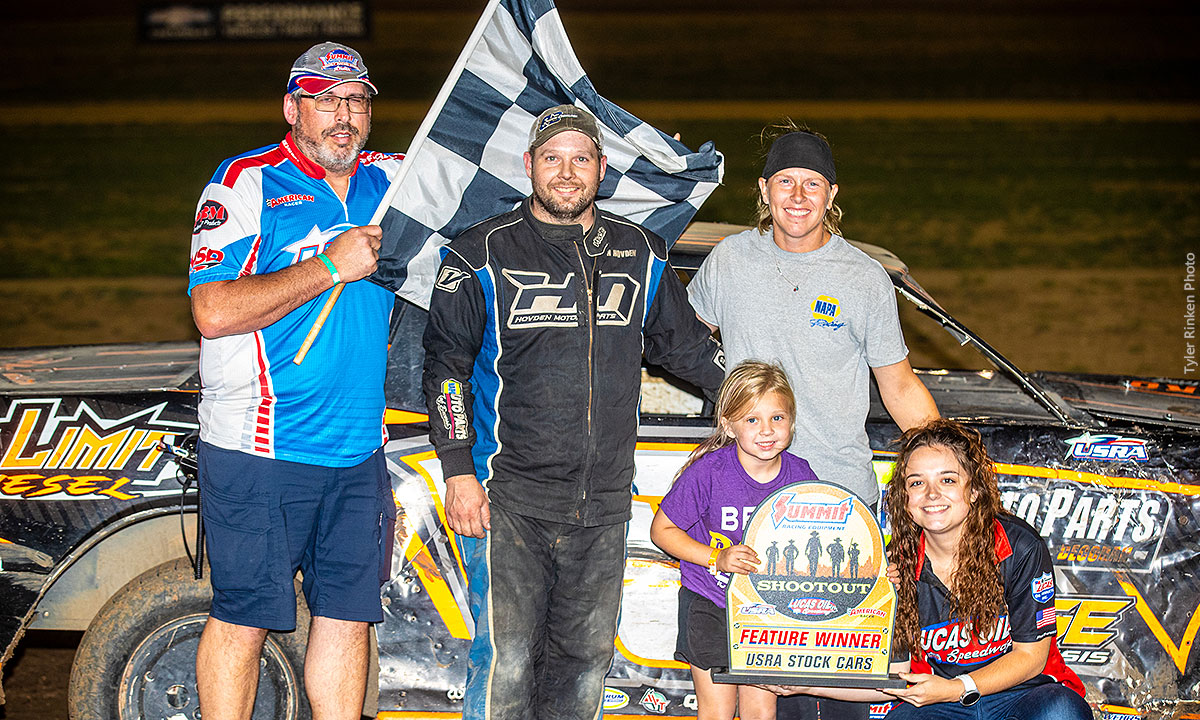 Mitch Hovden won the Medieval USRA Stock Car Summit Shootout during the 10th Annual Summit USRA Nationals.